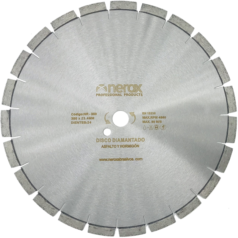 DISCO DIAMANTE LASER H-A 350x NEROX Segmento 12 (Hormigón fresco y asfalto)