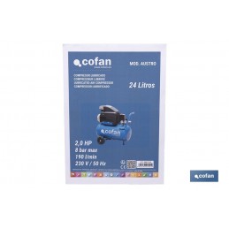Compresor de Aire Lubricado 2 HP - 8 BAR - 24 Litros Cofan 8